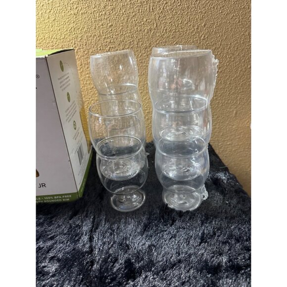 Tossware 12oz Pint Jr Clear Plastic Glasses Set Of 11- Shatterproof Recyclable - Picture 2 of 4